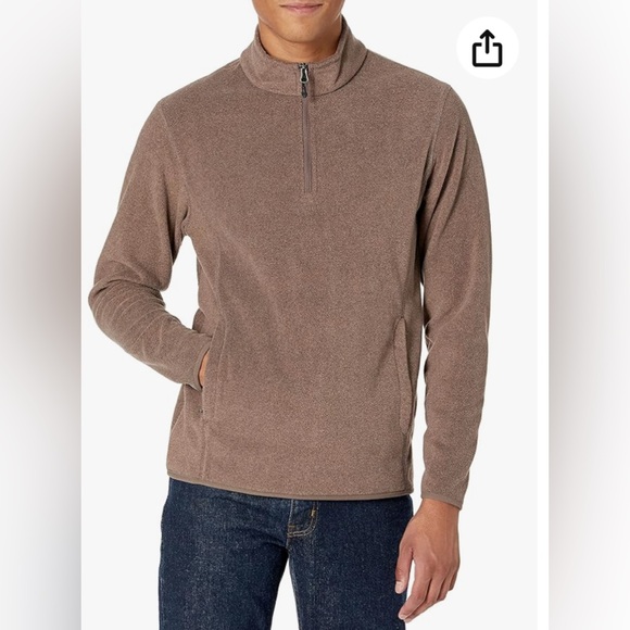 Men's Brown Quarter-Zip Sweater - Picture 1 of 6